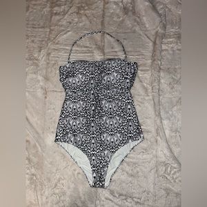 Black and white size large one piece swim